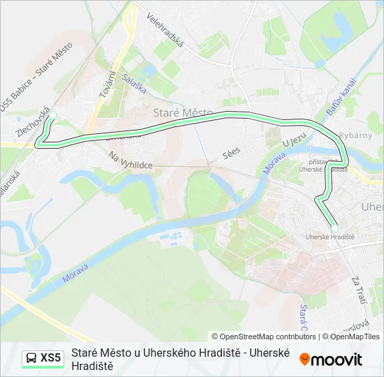 XS5 Bus Line Map