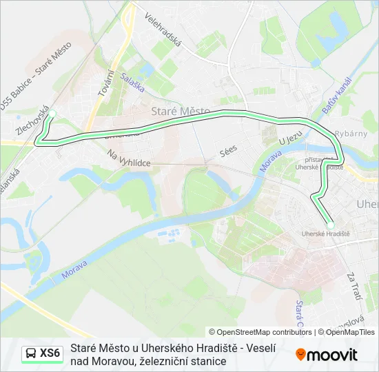 XS6 Bus Line Map