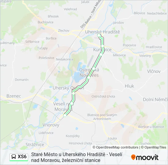 XS6 Bus Line Map