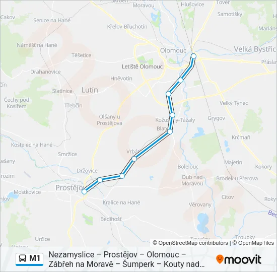 M1 Bus Line Map