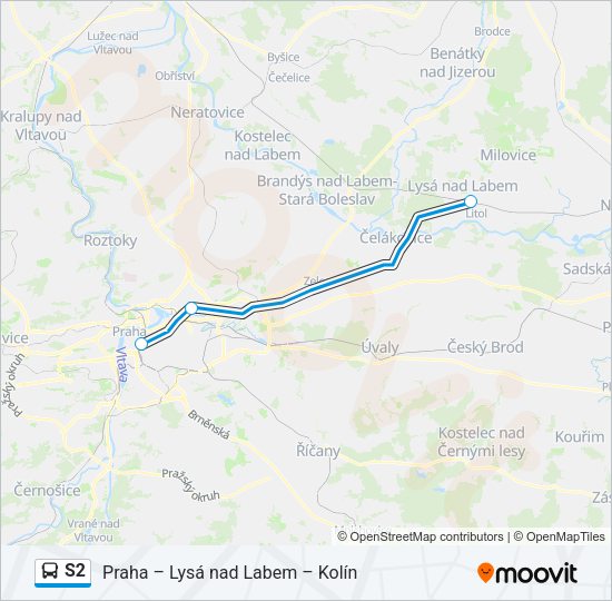 Автобус S2: карта маршрута