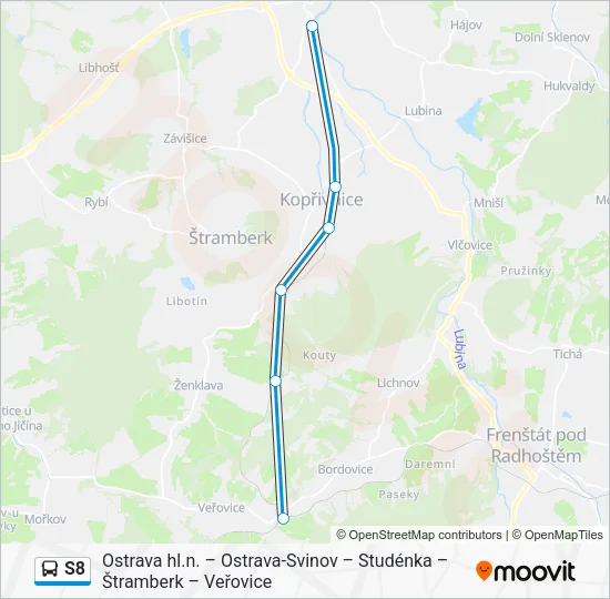 S8 Bus Line Map