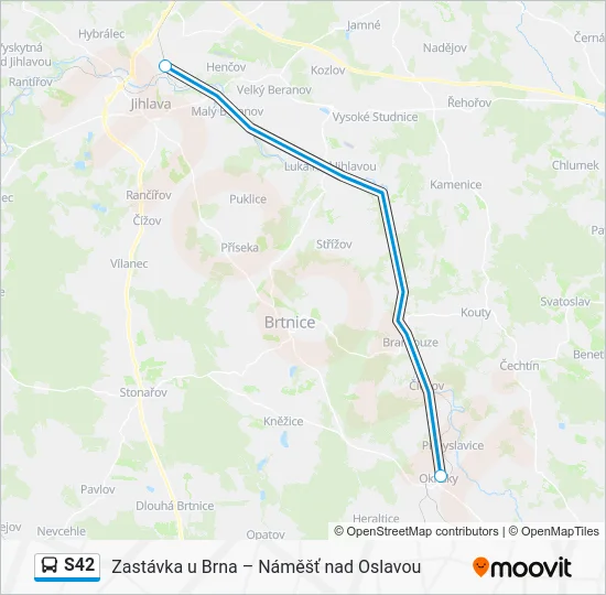 Автобус S42: карта маршрута