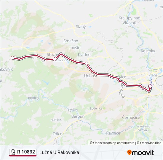 Поезд R 10832: карта маршрута