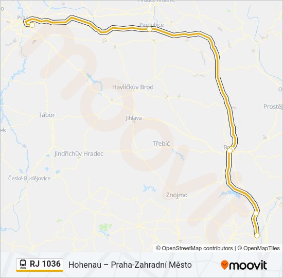 RJ 1036 Train Line Map