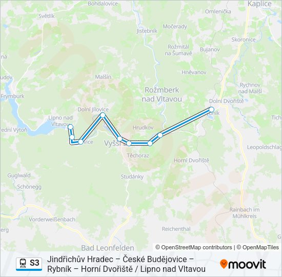 Поезд S3: карта маршрута