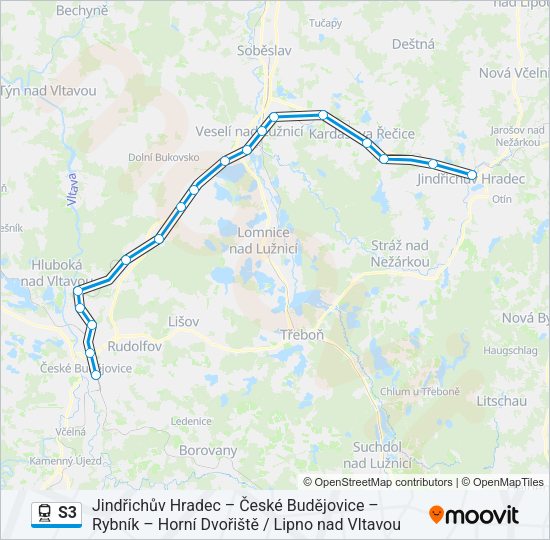 Поезд S3: карта маршрута