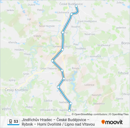 Поезд S3: карта маршрута