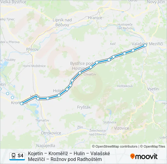 Поезд S4: карта маршрута