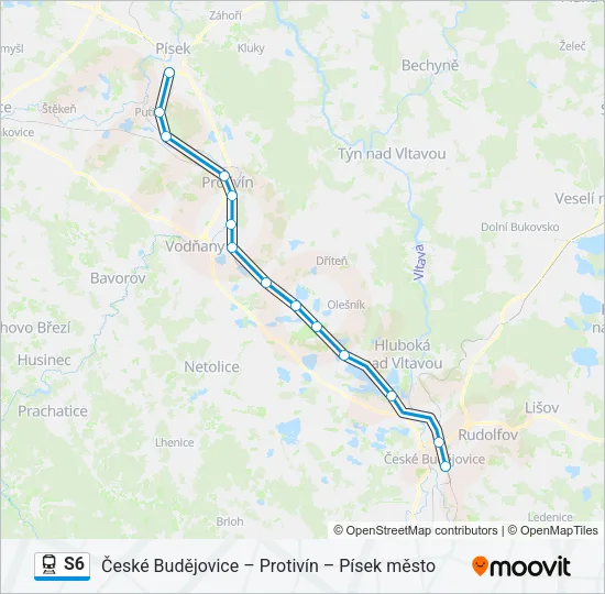 Поезд S6: карта маршрута