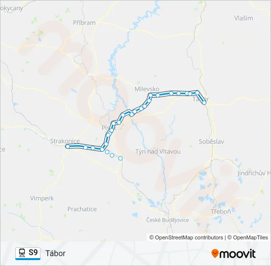 Поезд S9: карта маршрута