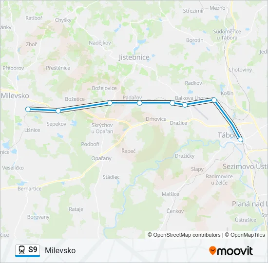 S9 Train Line Map
