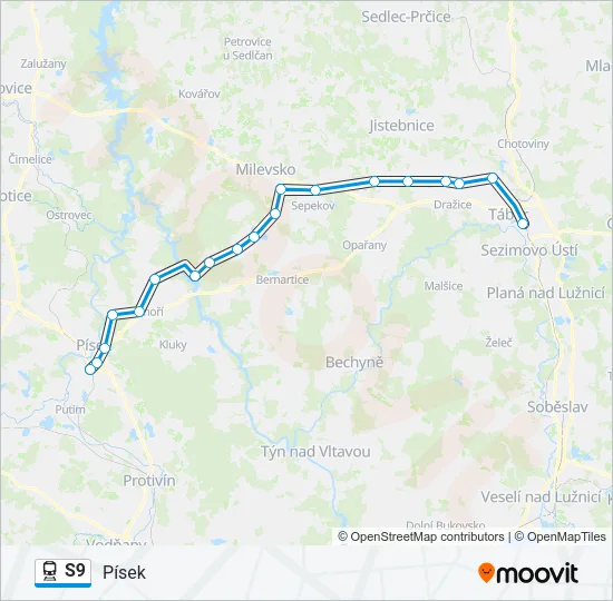 S9 Train Line Map