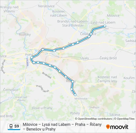 Поезд S9: карта маршрута