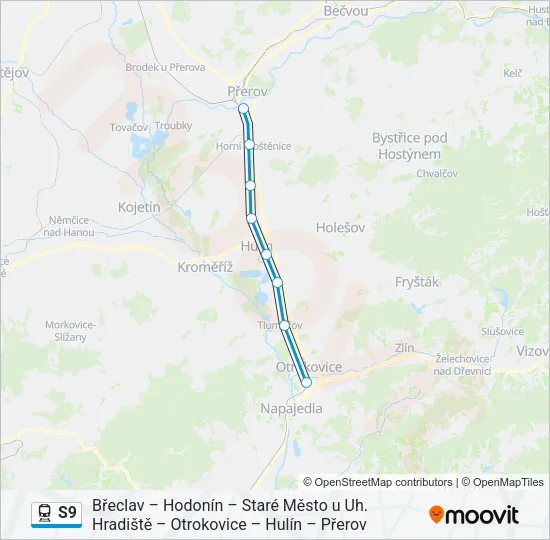 S9 Train Line Map
