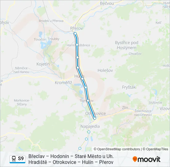 S9 Train Line Map