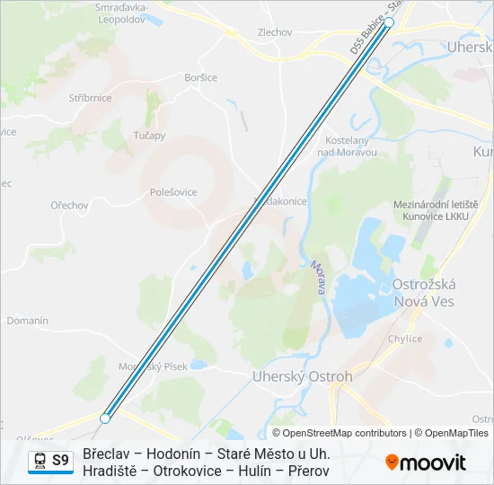 S9 Train Line Map