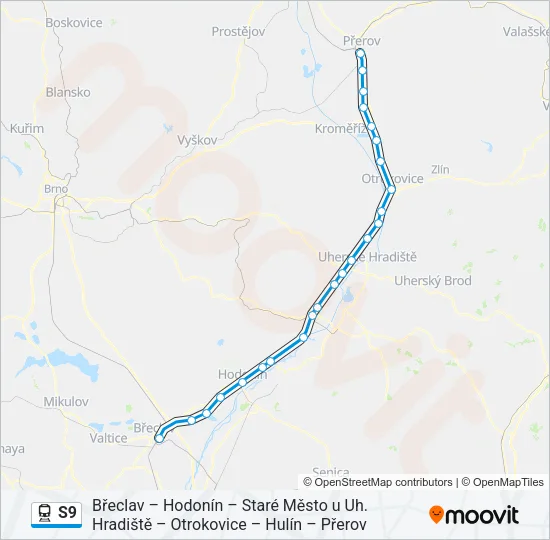 S9 Train Line Map