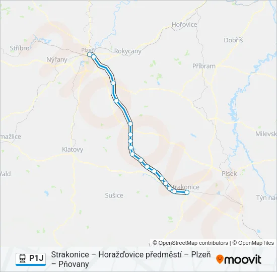 P1J Train Line Map
