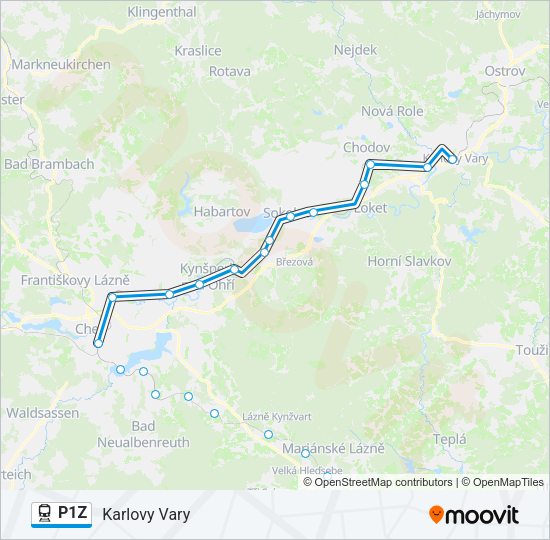 Поезд P1Z: карта маршрута