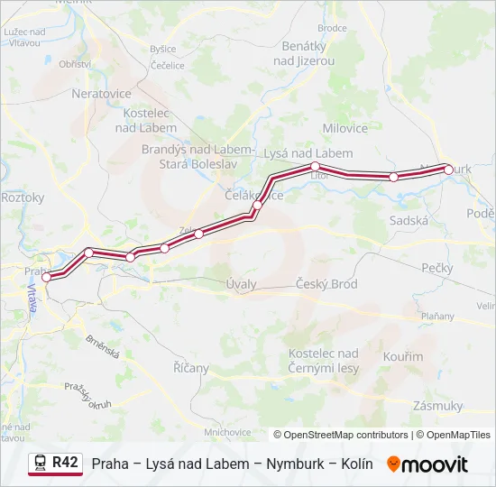 Поезд R42: карта маршрута