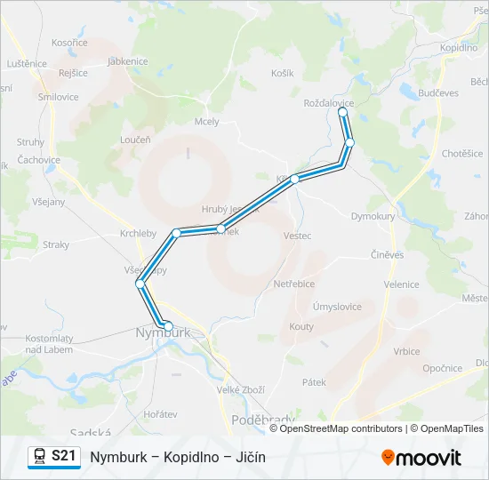 Поезд S21: карта маршрута