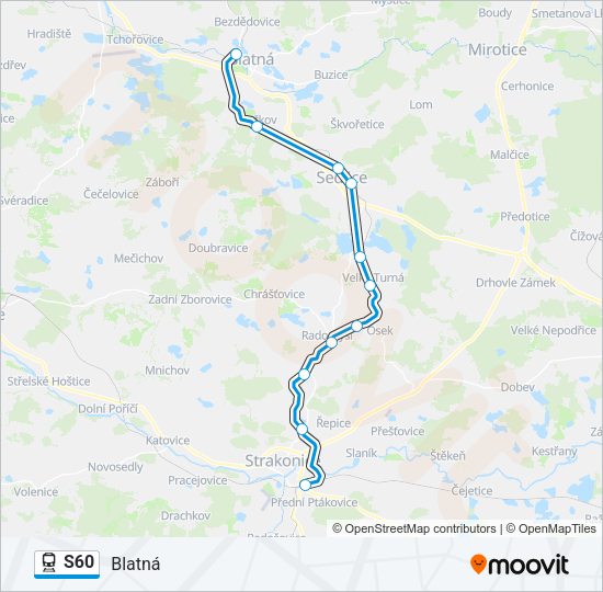Поезд S60: карта маршрута
