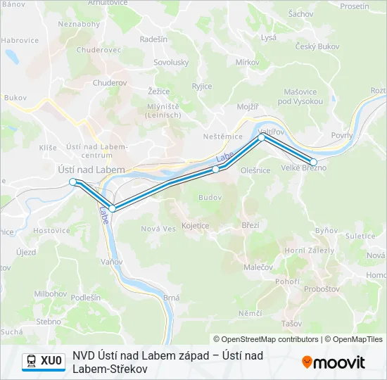 XU0 Train Line Map