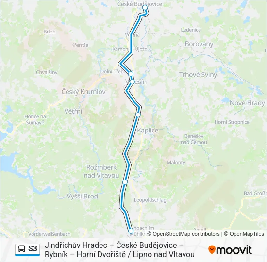 Автобус S3: карта маршрута