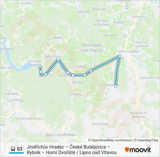 Автобус S3: карта маршрута