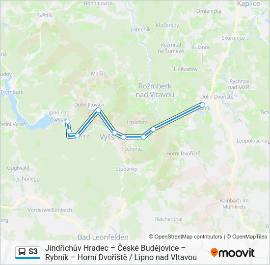 Автобус S3: карта маршрута