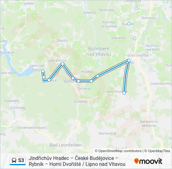 Автобус S3: карта маршрута