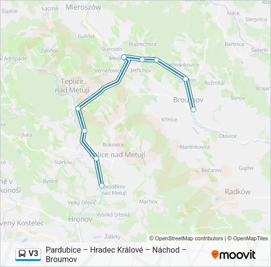 Автобус V3: карта маршрута