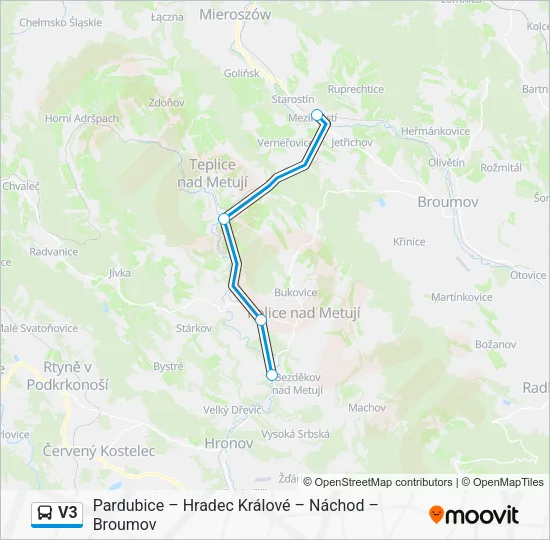 Автобус V3: карта маршрута