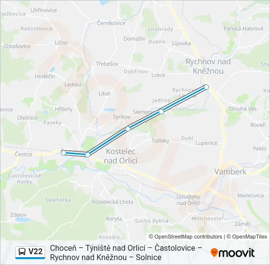 V22 Bus Line Map