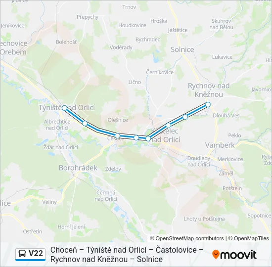 V22 Bus Line Map
