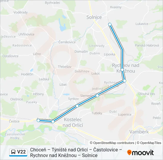 V22 Bus Line Map