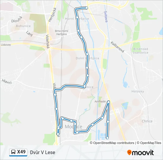 X49 Bus Line Map