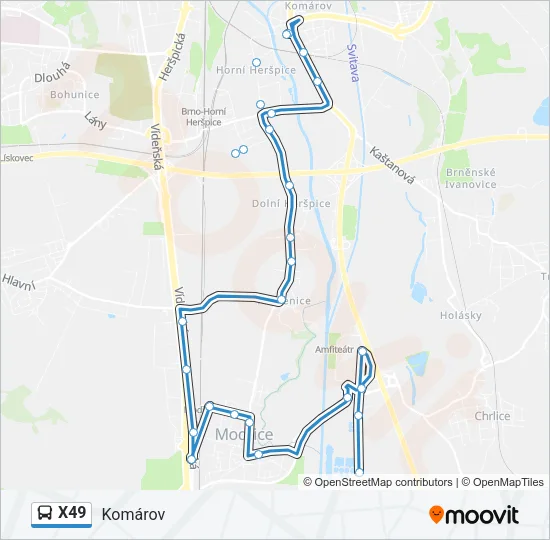 X49 Bus Line Map