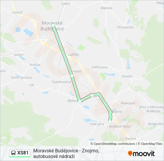 XS81 Bus Line Map