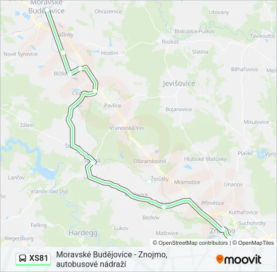 XS81 Bus Line Map