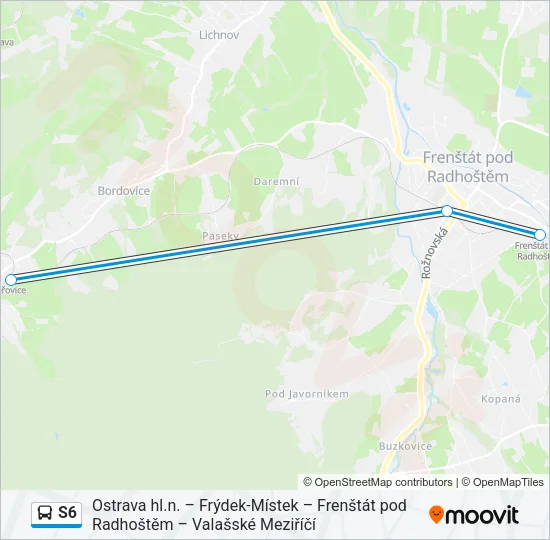 S6 Bus Line Map