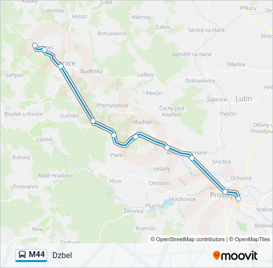 M44 Bus Line Map