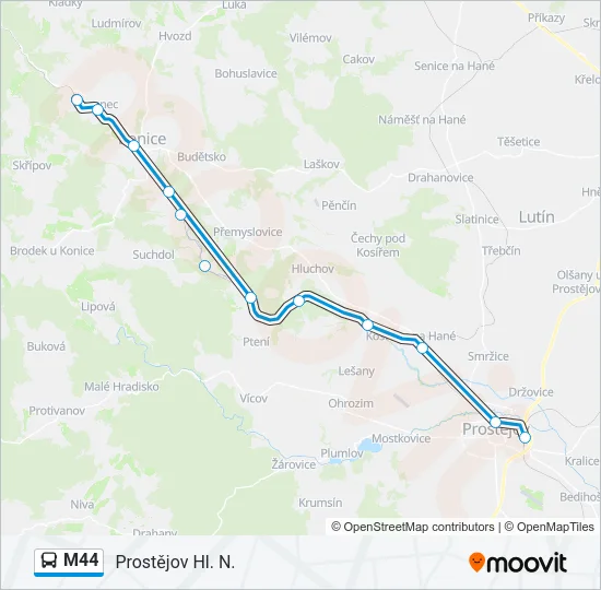 M44 Bus Line Map