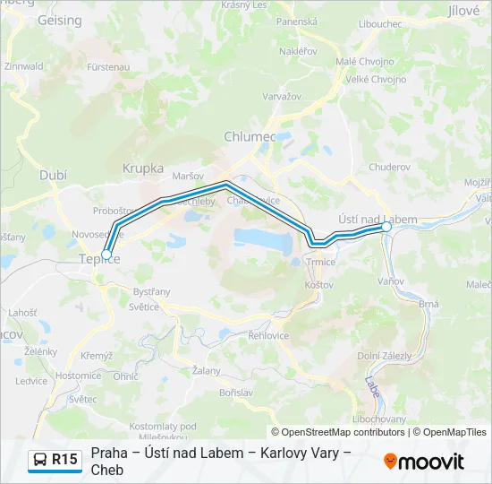 R15 Bus Line Map