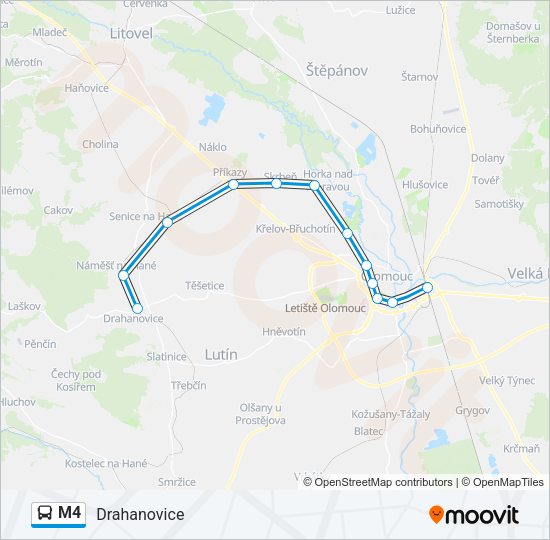 Автобус M4: карта маршрута