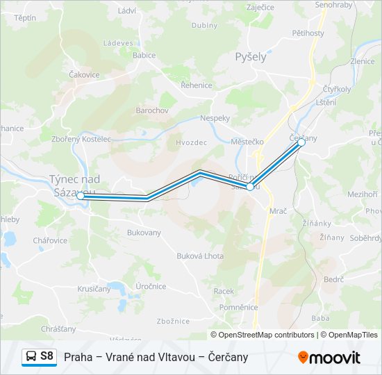 S8 Bus Line Map
