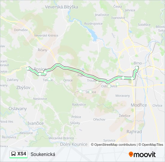 Автобус XS4: карта маршрута