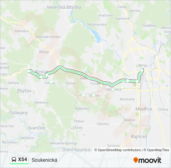 Автобус XS4: карта маршрута
