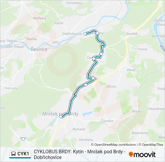 Автобус CYK1: карта маршрута